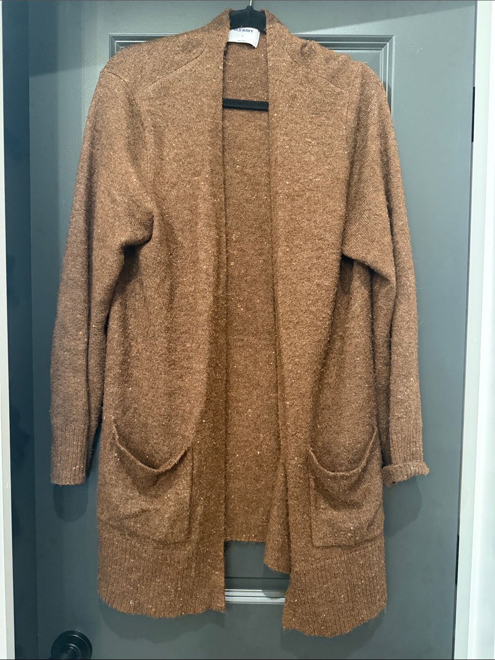 Old Navy Cozy Open-Front Brown Cardigan Sweater